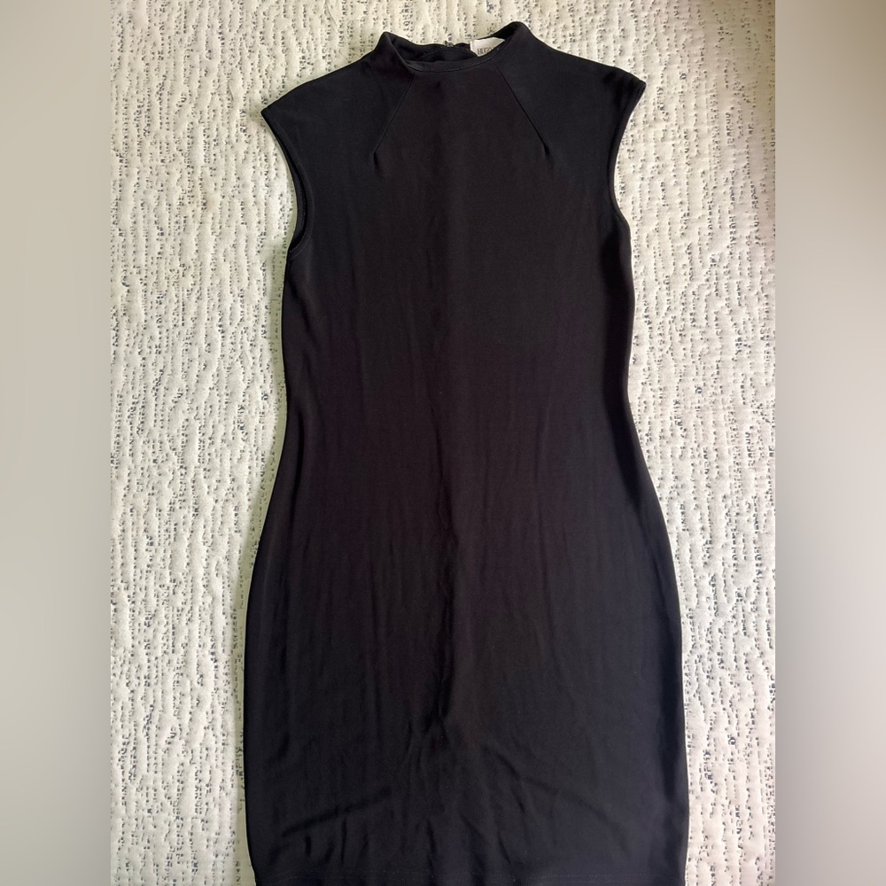 Hugo Buscati 90s Sleek Black Sleeveless Midi Dress
